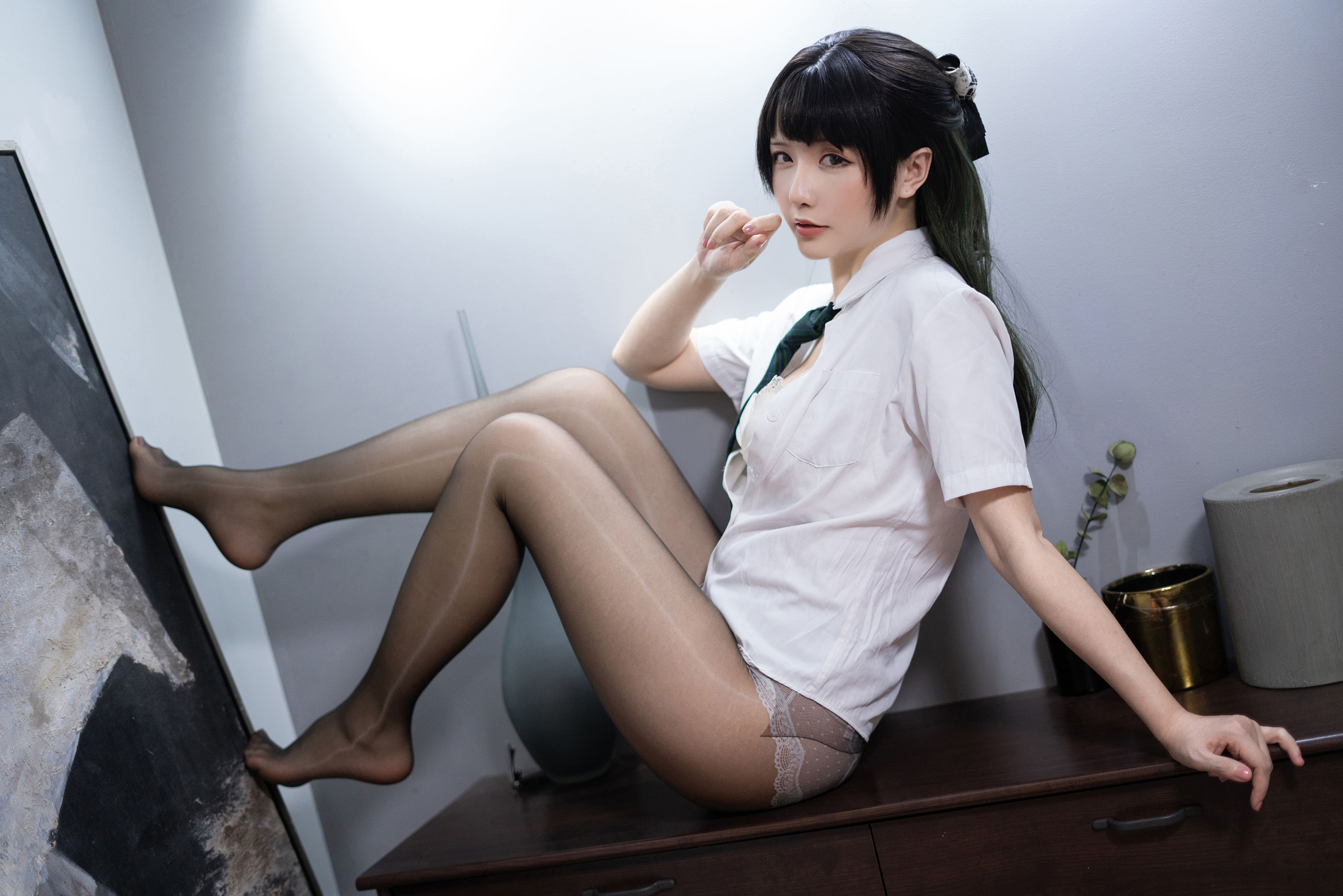 [COS写真]星之迟迟–JK-绿插图4